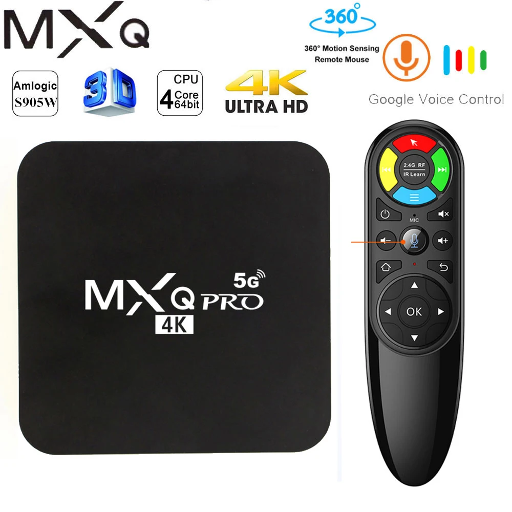 MXQ Pro Android 7 1 smart TV Box 2 Гб ОЗУ 16 ПЗУ Amlogic S905W чип 4G 5G WiFi 4K Google Youtube медиаплеер