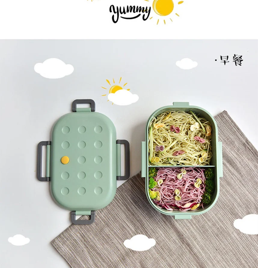 Коробка для завтрака PP анти Осенняя детская коробка bento силиконовый разъем