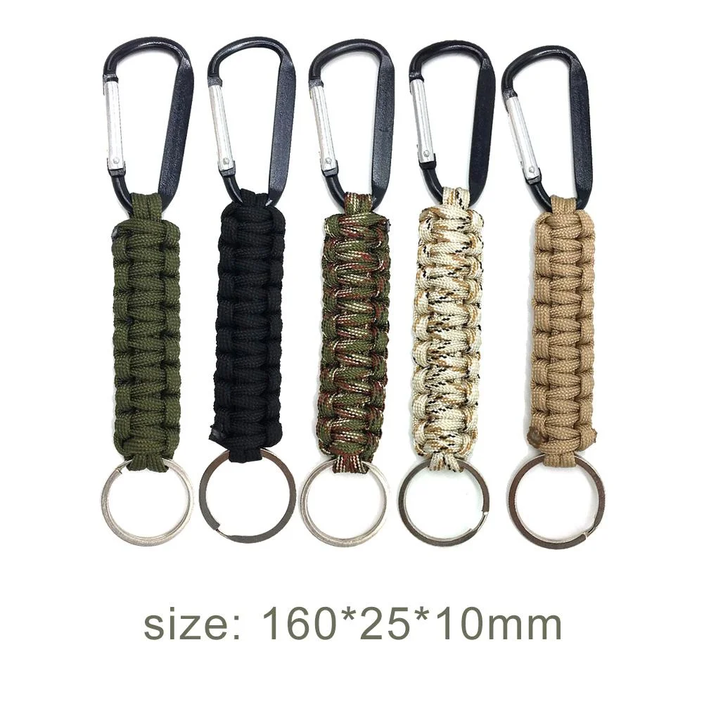 

5pc Outdoor Climbing Umbrella Rope Carabiner Keychain Safety Survival EDC Accessory