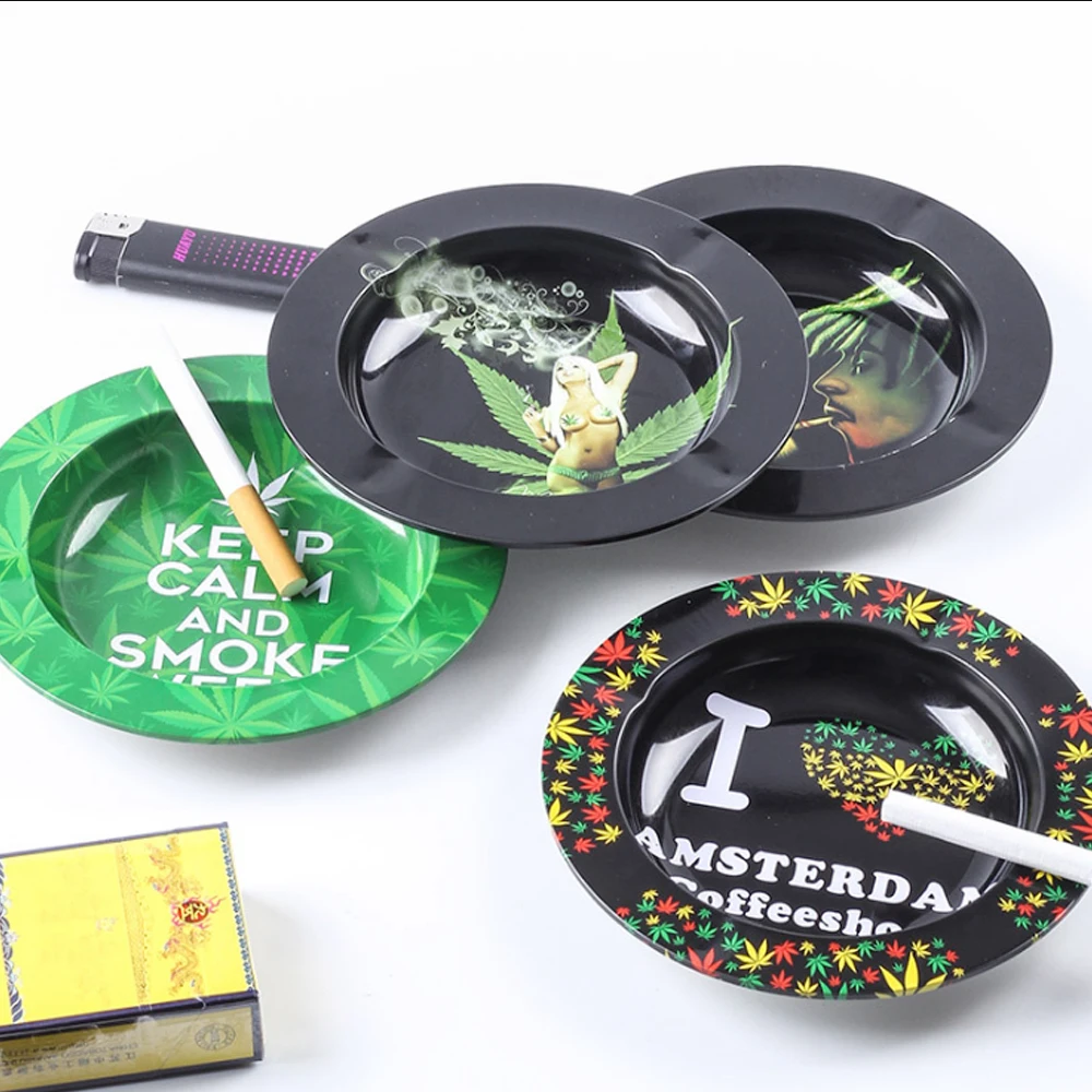 

Металлическая пепельница, 10 шт., 138 мм, круглая пепельница для сигар, сигарет, креативный табачный поднос, травяная трубка, Пипа, курительные ...
