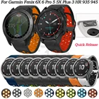 Ремешок силиконовый для смарт-часов Garmin Fenix 6 6X Pro 5 5X Plus 3HR 935, быстросъемный браслет, 22 26 мм