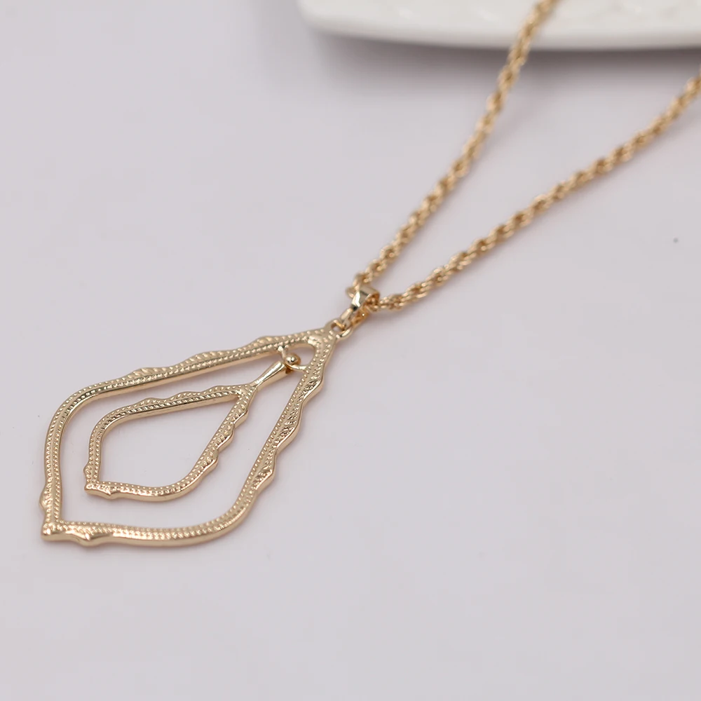 

Winter New Arrivals Classic Simple Style Mixed Colors Double Layer Water Drop Pendant Necklace For Women Girls Fashion Jewelry