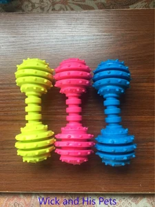 Dog Biting Toys Chewing Toys TPR Pet Toys Rubber Biting Toys Barbell Pet Products Dog Accessories Puppy Supplies Puppy Toys Pets