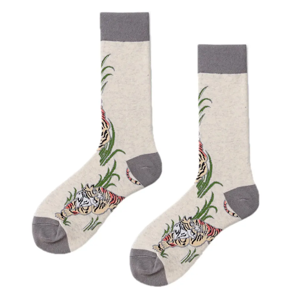 Носки мужские с мультяшным принтом Фламинго свиньи Спортивные Повседневные