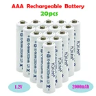 Хит продаж 2021, 20 шт., перезаряжаемая батарея AAA 3A 1,2 в 7 #, перезаряжаемая батарея 2000 мАч Ni-MH для игрушек с дистанционным управлением