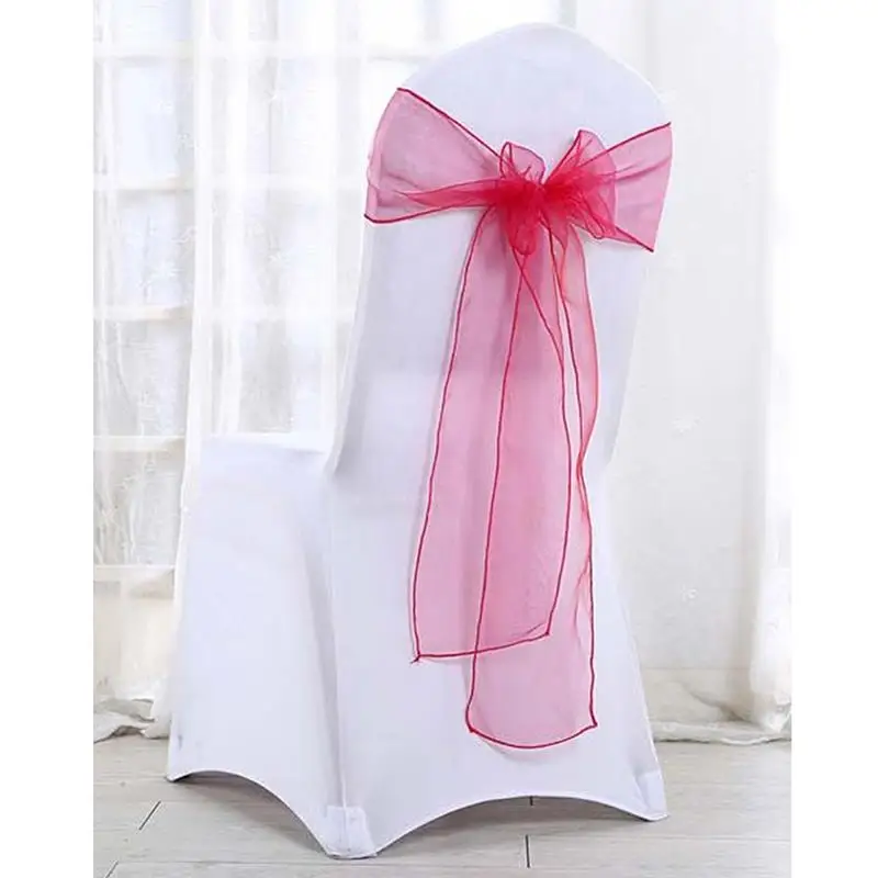 

Sash Organza Chair Sashes Wedding Chair Knot Decoration Chairs Bow Ties Wedding Party Supplies