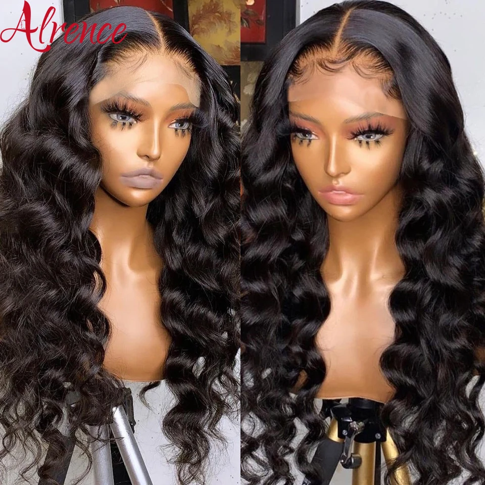 

Transparent Loose Deep Wave Wigs Lace Front Human Hair Wigs Peruvian Pre Plucked Lace Closure Wigs For Black Women Glueless Hair