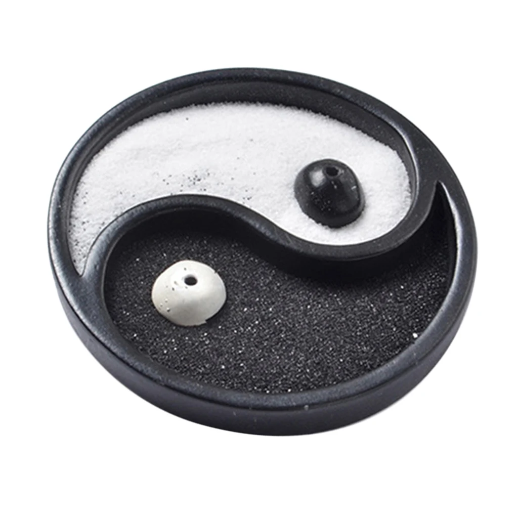 Садовый микропейзаж декорация Taiji Yin Yang настольный поднос с песком Zen медитация