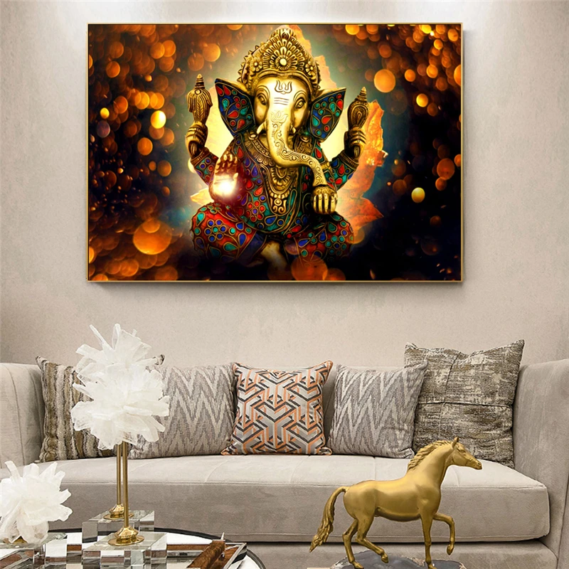 

Lord Ganesha Canvas Paintings on the Wall Art Posters And Prints Hindu Gods Canvas Art Pictures Ganesh Art Posters Home Decor