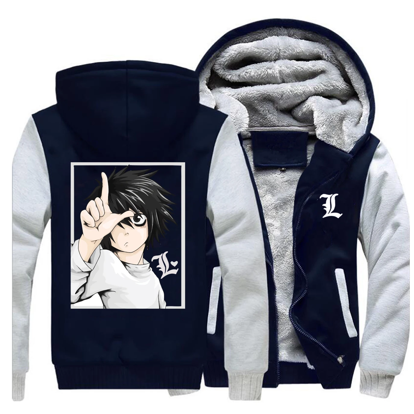 Death Note/зимняя мужская флисовая Толстая теплая куртка мужские пальто и куртки