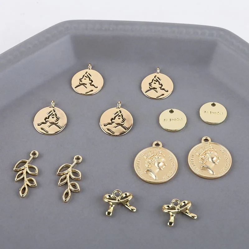 10 шт. корейские винтажные геометрические серьги из сплава для женщин круглый