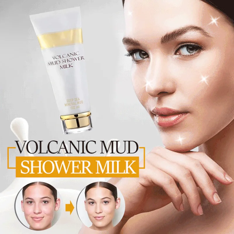 

Whitening Volcanic Mud Bath Milk Cream Body Wash Exfoliating Body Lotion for Men Women CIN6 899