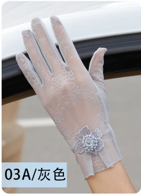 Gants mariage2018 новые кружевные перчатки черного цвета, цвета шампанского, фиолетового, розового цвета, Свадебные Вечерние перчатки, короткие перчатки для сенсорного экрана, дешевые - Цвет: Серый