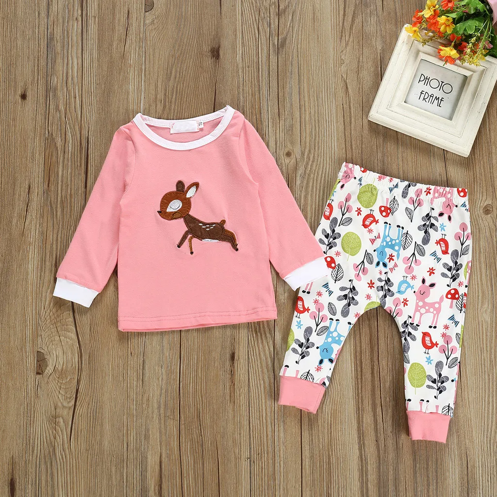 Рождественские наряды для новорожденных девочек топы с длинными рукавами и