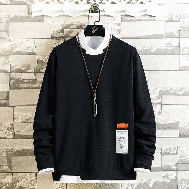 Толстовка мужская с длинным рукавом Модный свитшот в стиле пэчворк уличная