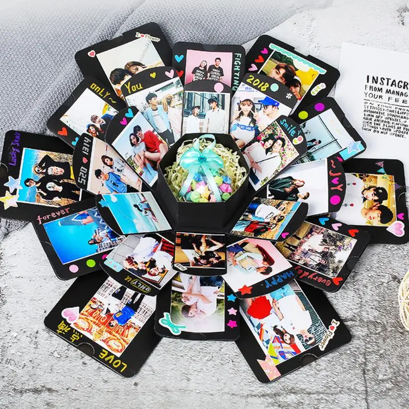 Шестиугольник сюрприз взрыв коробка творческий DIY ручной работы скрапбук