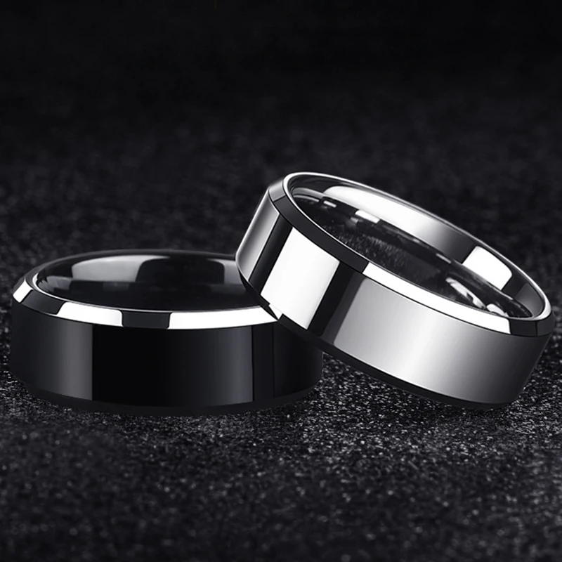 

YWSHK 2021 Fashion Charm Jewelry Ring Men Stainless Steel Black Silver Color Rings For Women Can Be Wholesale A Drop Shipping