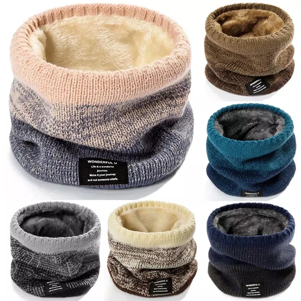 Женский Теплый мужской зимний шарф для вязания кольцо толстые кашемировые