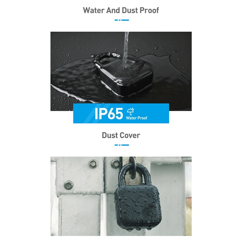 USB Smart Fingerprint Lock with Cover Rechargeable IP65 Waterproof Avoid Cloning for Locker Door Luggage Backpack | Безопасность и