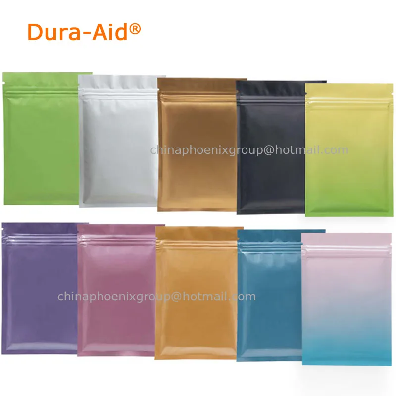 Dura-Aid 100/500 шт Еда сумки для хранения металлического материала майлар Ziplock мешки с плоским дном черный Алюминий Фольга небольшой замок типа молния Пластик сумки