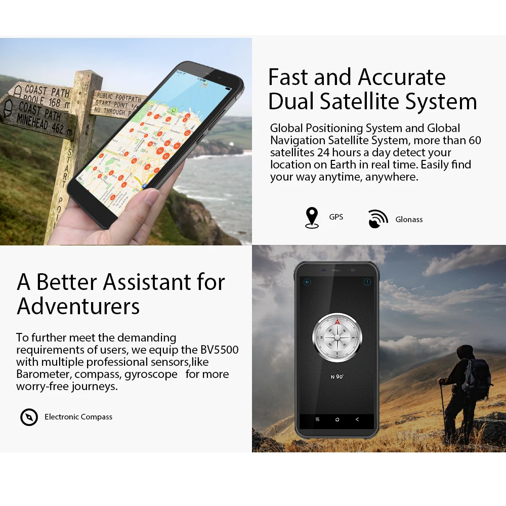 Blackview Bv5500 Ip68 Водонепроницаемый мобильный телефон Dual Sim 5 &quot18:9 Mtk6580p 2 ГБ + 16 Гб 4400 мАч