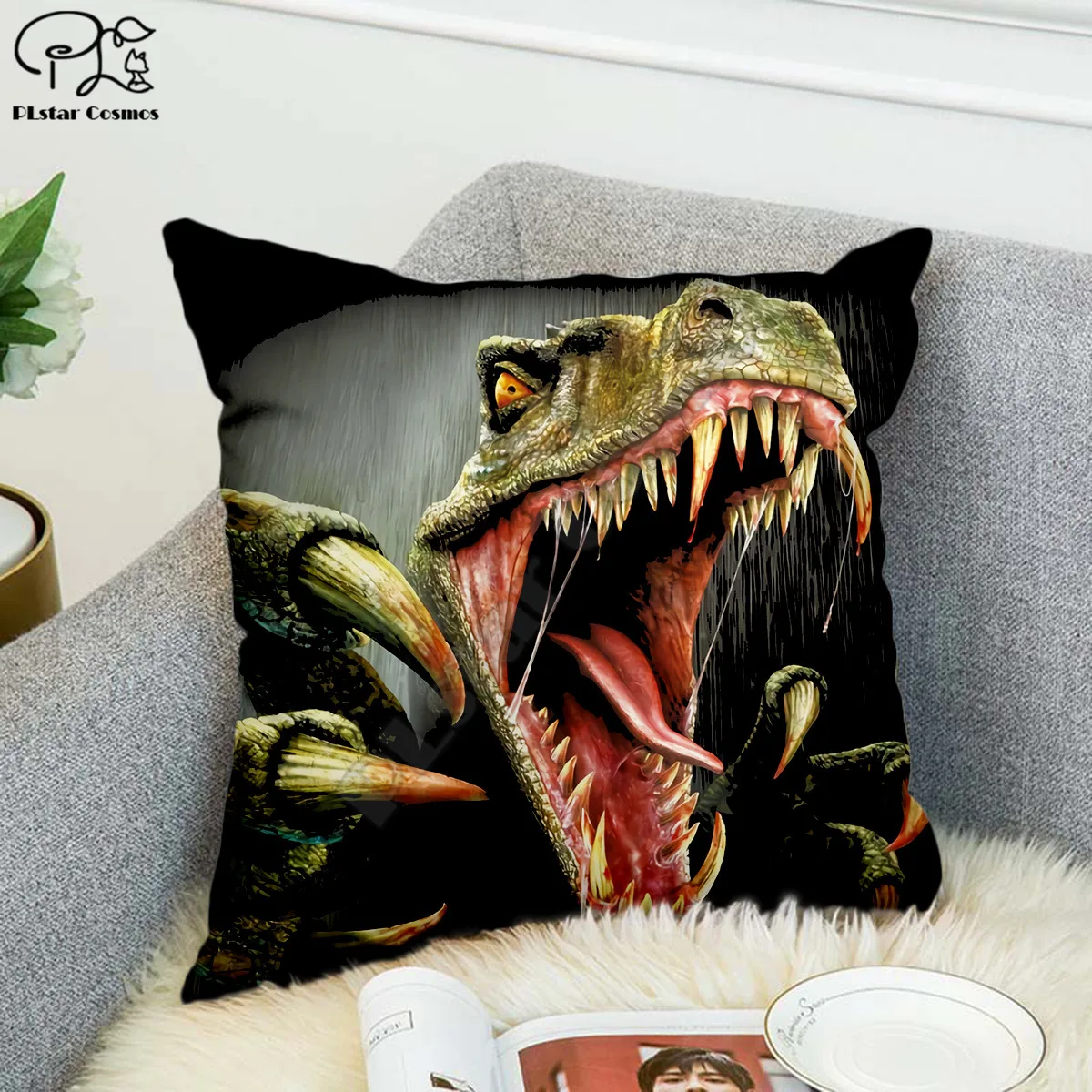 

dinosaur 3D printed Pillow Case Polyester Decorative Pillowcases Throw Pillow Cover Double-sided printing style-1