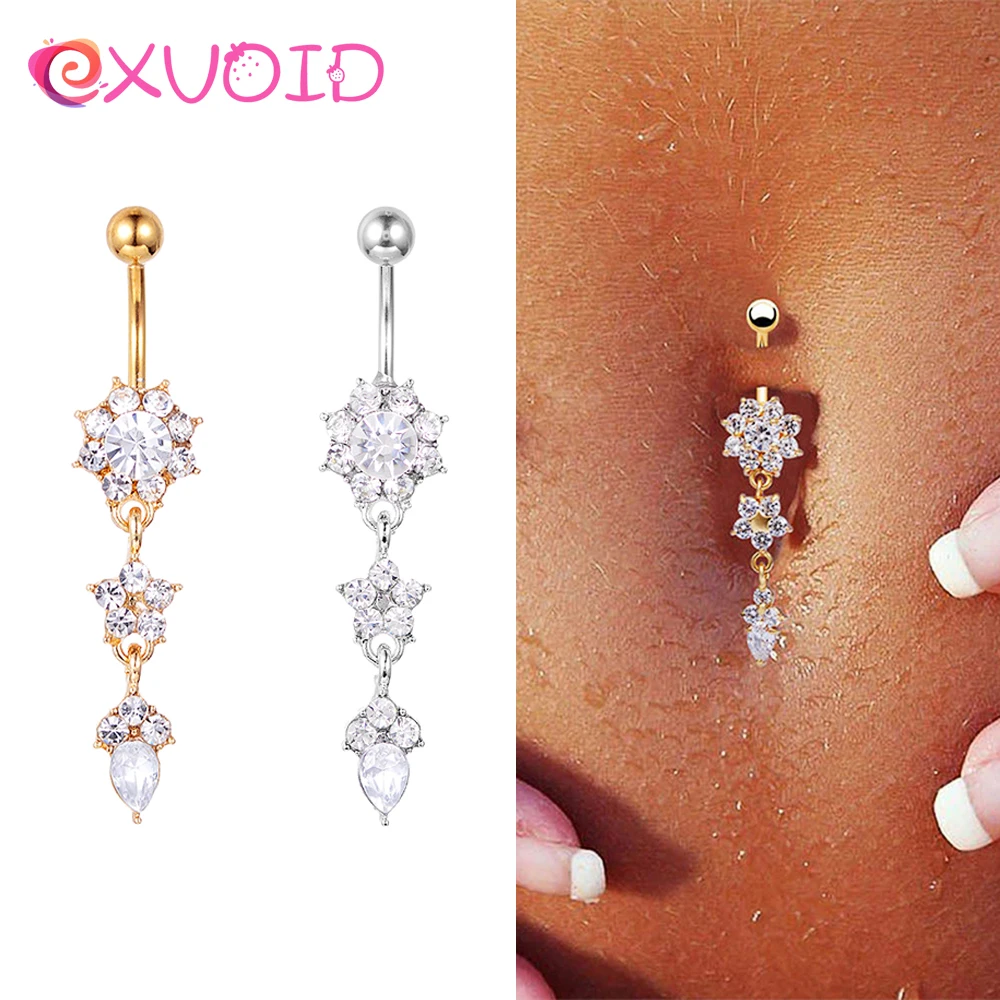 Открытые Кольца для пупка женщин и девочек ювелирное изделие тела в виде кулон