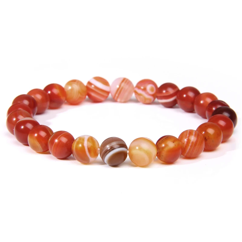 5 Banded Agate Высокое качество натуральный камень бисер браслет гладкий матовый Агаты содалит лазурит флюоритовая, Хрустальная бусины ювелирный браслет - Окраска металла: 5 Banded Agate