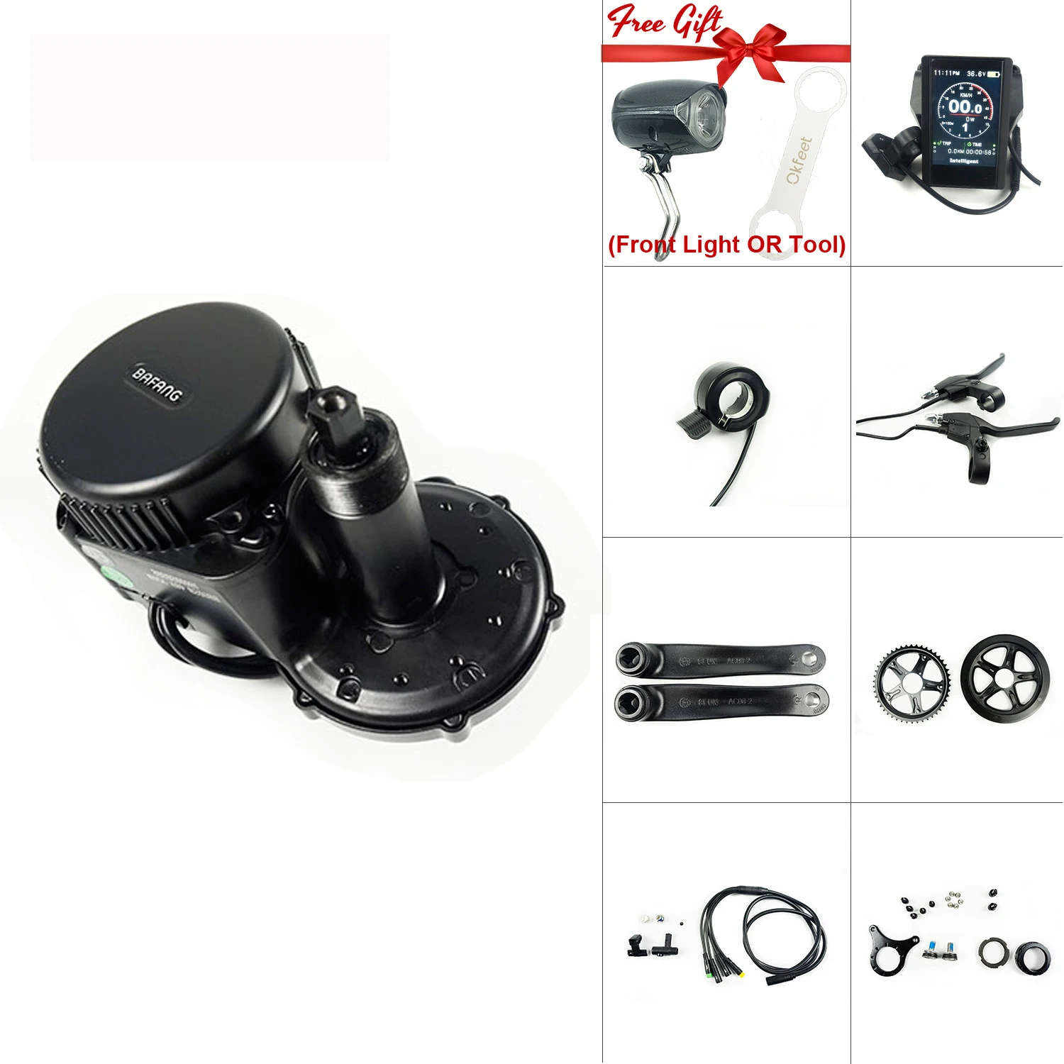 Комплект для электровелосипеда Bafang 8fun 48 В 500 Вт BBS02B DPC18 850C P850C 500C C965|Двигатель