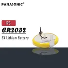 Литиевые аккумуляторы PANASONIC CR2032 2032 3 в с 2 паяльными контактами для часов, пультов дистанционного управления, калькуляторов, 1 шт.