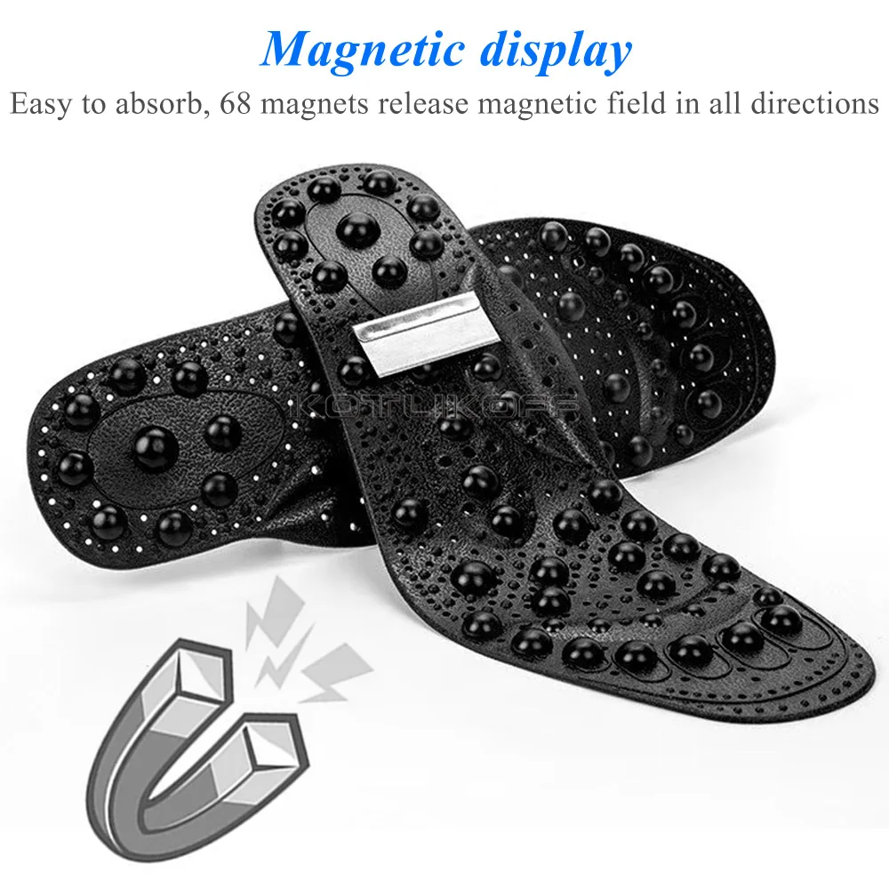 Magnetic Therapy Insoles Enhanced Upgrade 68 Magnets Advanced Foot Acupressure Shoe Pads Massage Slimming Insoles Unisex