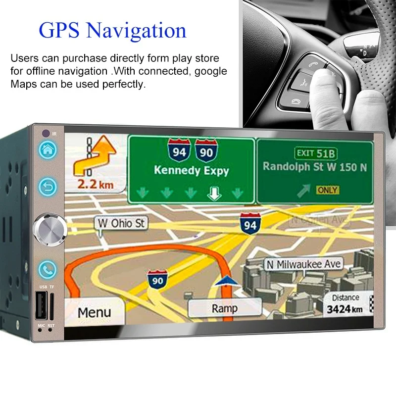 Автомагнитола 2 Din 7 дюймов стерео Android 10 0 BT Wi-Fi GPS-навигация Авторадио головное
