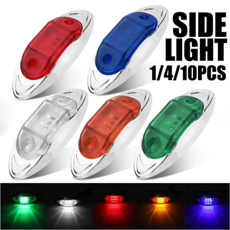 

1x LED Front Side Marker Indicator Light 12V 24V Car Truck Van Trailers Amber Signal Lamp Assembly Clearance Lights Assembly