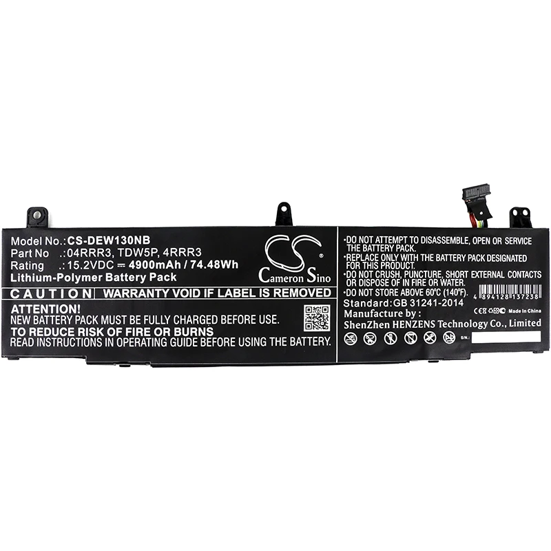 Аккумулятор Cameron Sino 4900 мАч для DELL Alienware 13 R3 ALW13C 04RRR3 4RRR3 TDW5P | Электроника