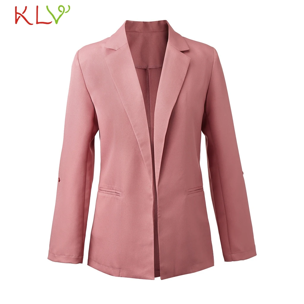 

Women Jacket Office Lady Lapel Suit Cardigan Casual Work Party Windbreaker Winter Fall 2019 Overwear Casaco Feminino Coats 19Aug