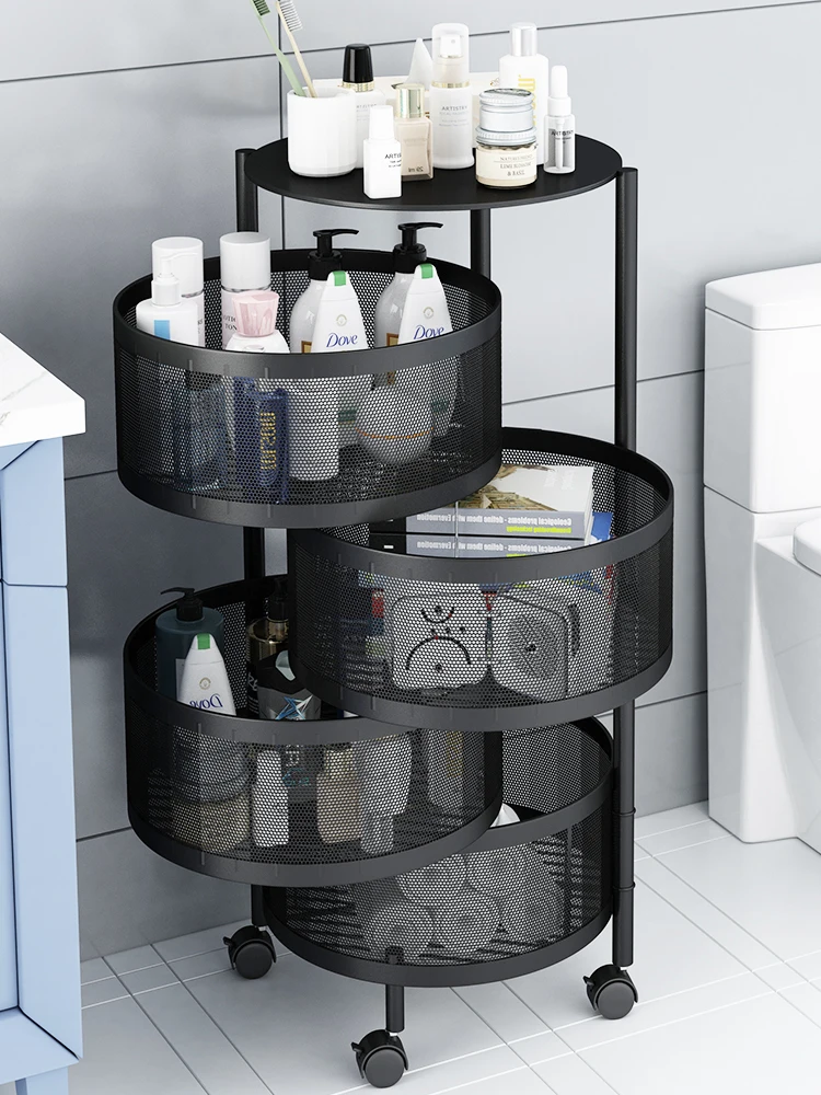 

Kitchen basket, shelf, floor-to-ceiling multi-layer round rotatable fruit storage basket, multi-function storage rack