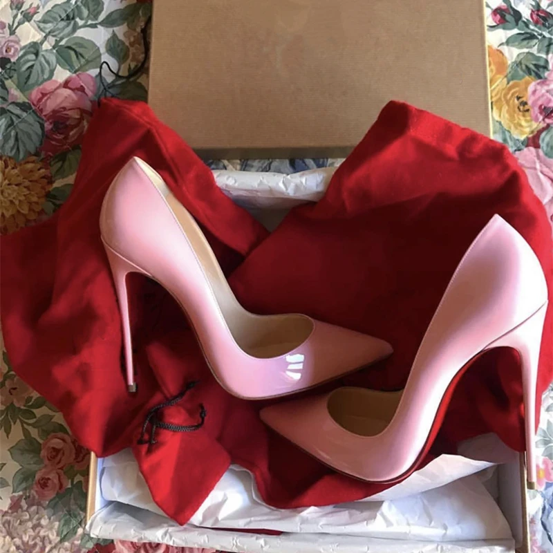 Super Shallow Sexy Red Bottom Pumps Women Bed Stilettos High Heel Shoes for Spring Summer Autumn Winter Night Club Pipe Dance