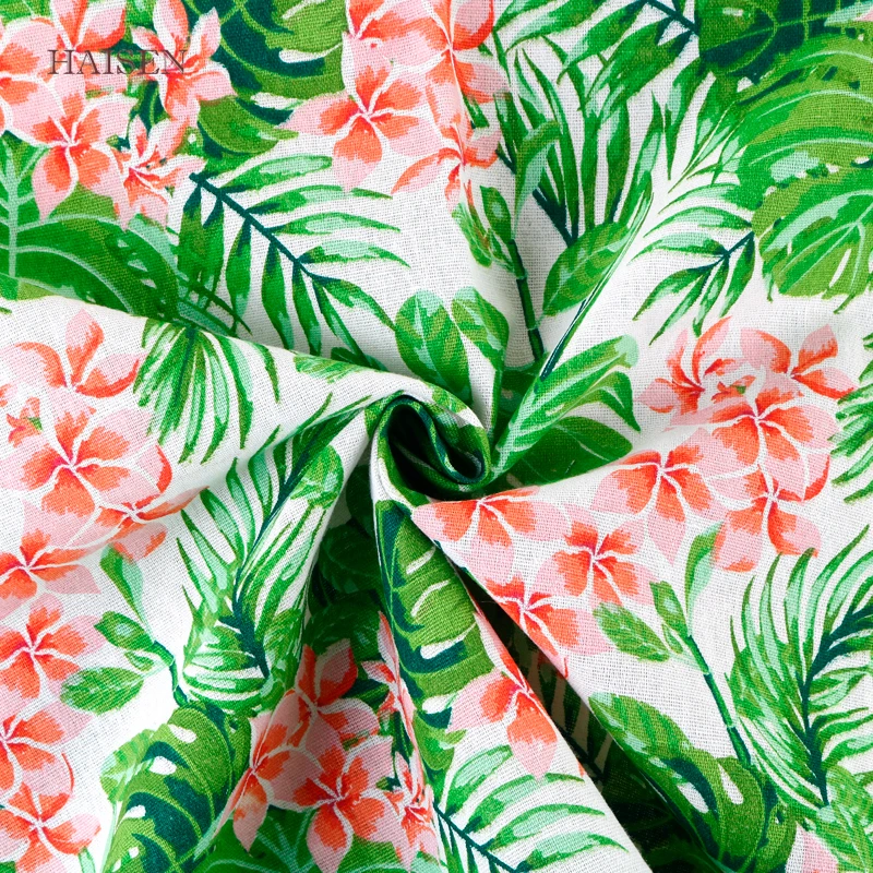 Тканевая ткань из хлопка и льна с цветочным принтом для квилтинга шитья сделай