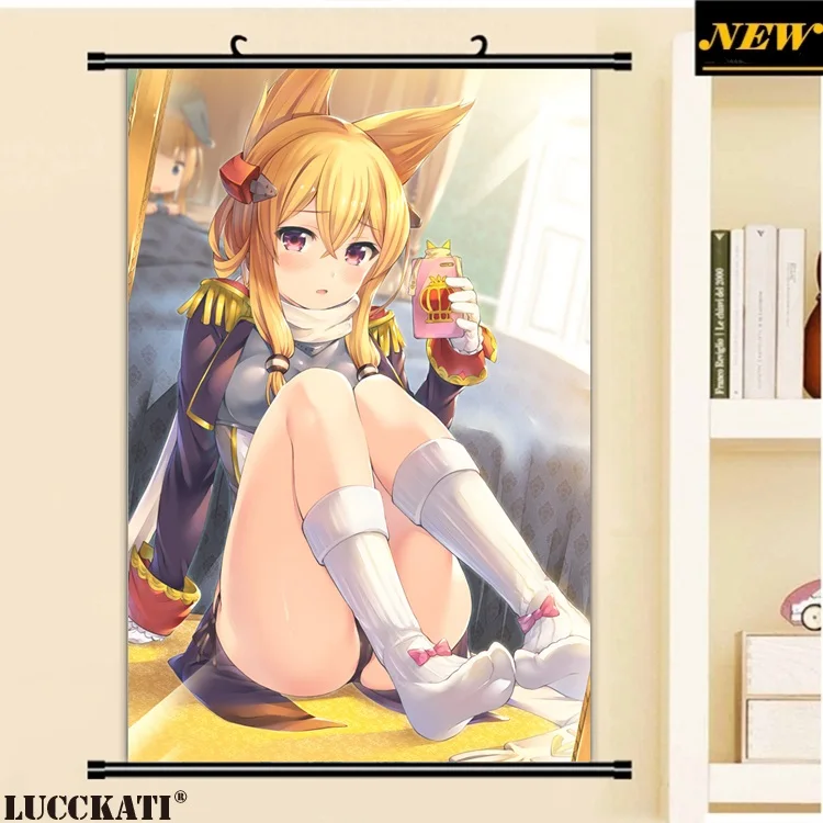 Аниме настенный постер свиток для бикини с ушками животных ногами грудью