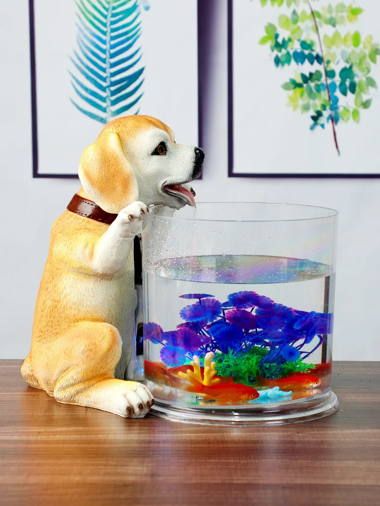 

zq Living Room Creative Circulating Water Small Desktop Water Fish Tank Decoration Decoration Landscape