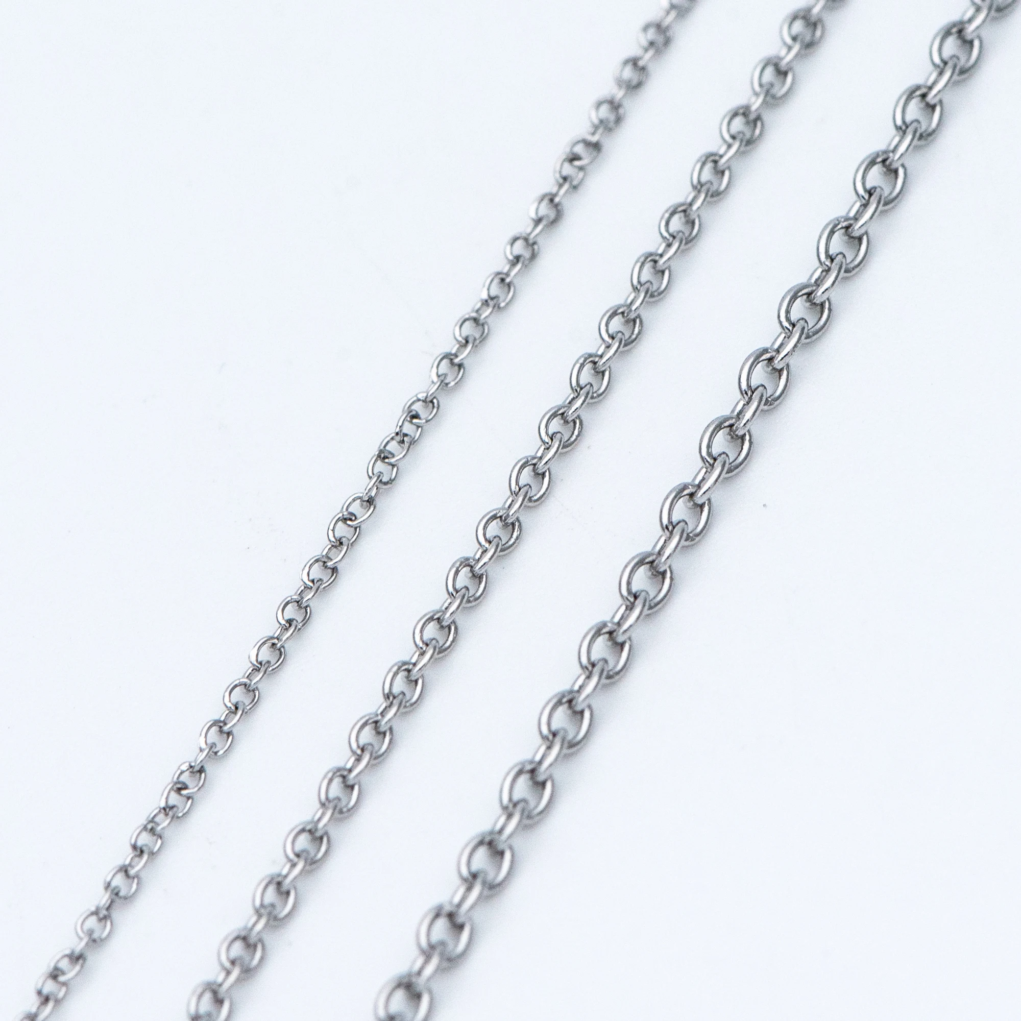 Овальная кабельная цепь из нержавеющей стали серебристая изящная 1 2/1 6/2 мм для