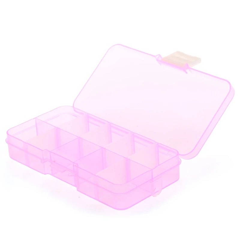 Pillbox Box 10 Removable Cases for Jewellery Fake Nails Pills Medicament | Дом и сад