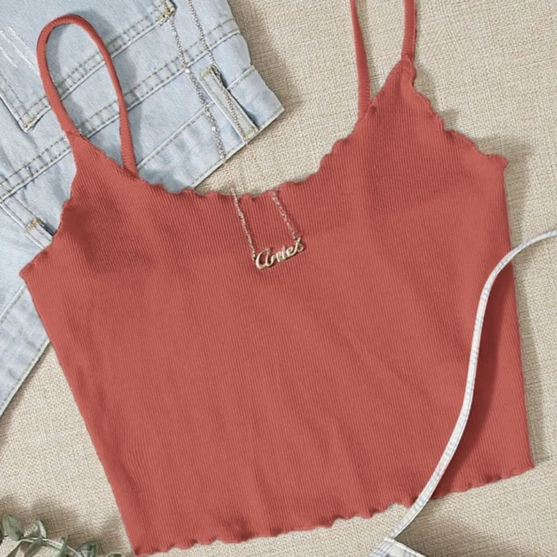 

halter top bustier top Camis Short Solid Sexy & Club tank top Wave Cut sleeveless top women