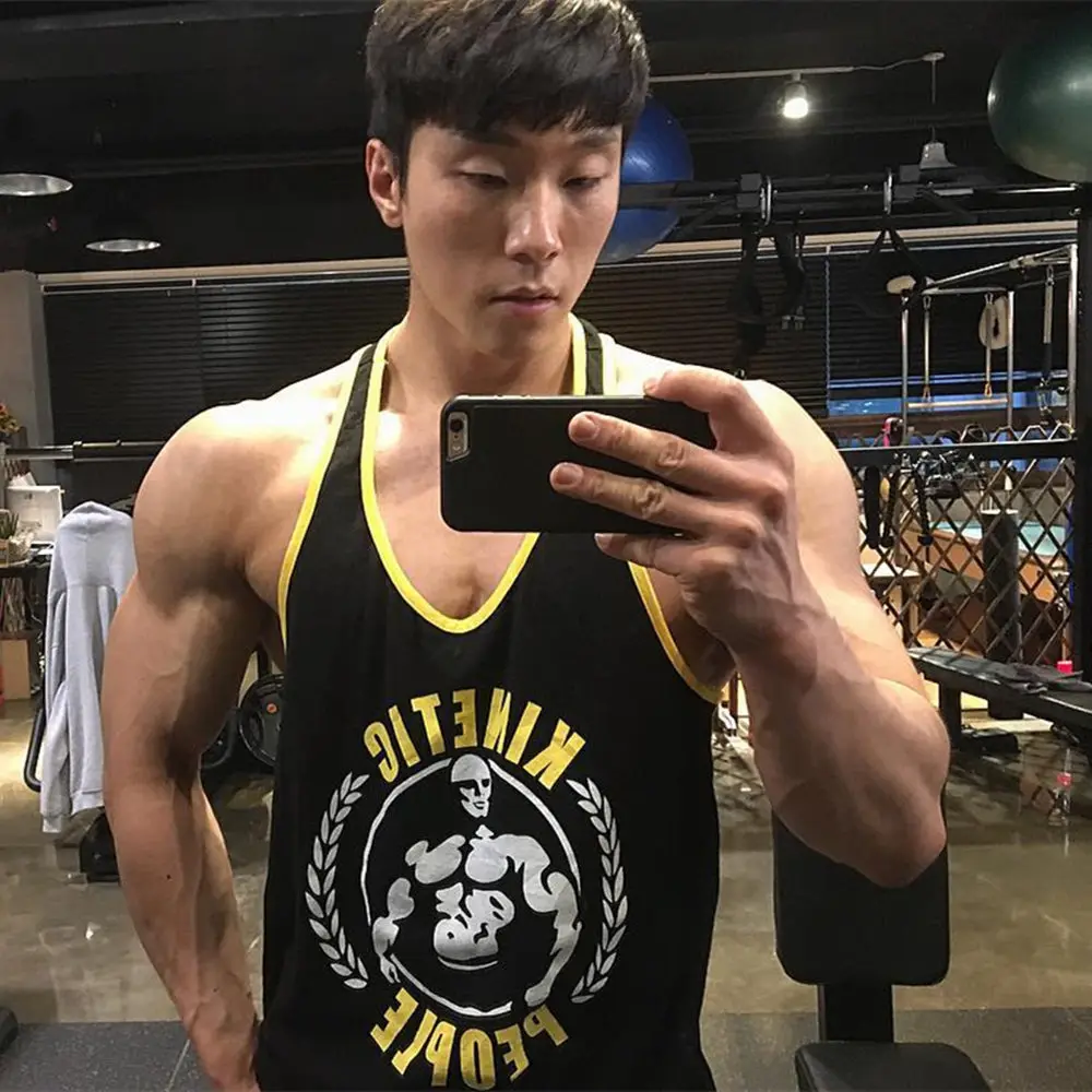 Майка для тренажерного зала Мужская одежда бодибилдинга фитнеса тренировок