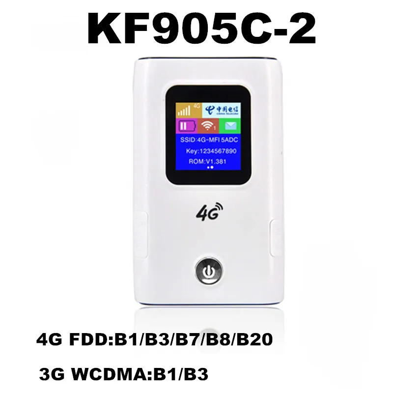 KF905C-2 KuWFi 4G WiFi роутер 5200mAh power Bank 4G LTE карманный мобильный Wifi точка доступа разблокировка FDD/TDD глобальная sim-карта до 10 пользователей - Цвет: KF905C-2