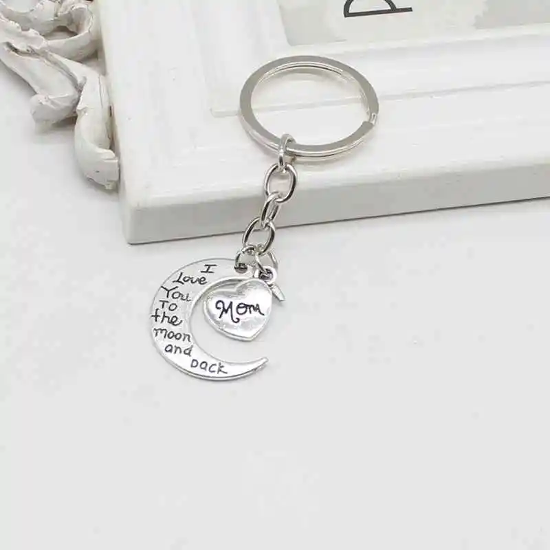 Гламурный брелок мама I love you to the moon and back подарок на день рождения матери