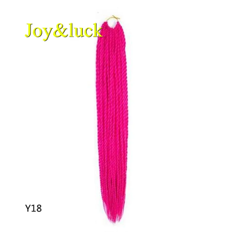 Y18 Joy& luck 24 дюйма Сенегальские закрученные крючком косички 30 прядей синтетические волосы для наращивания плетение волос - Цвет: Y18
