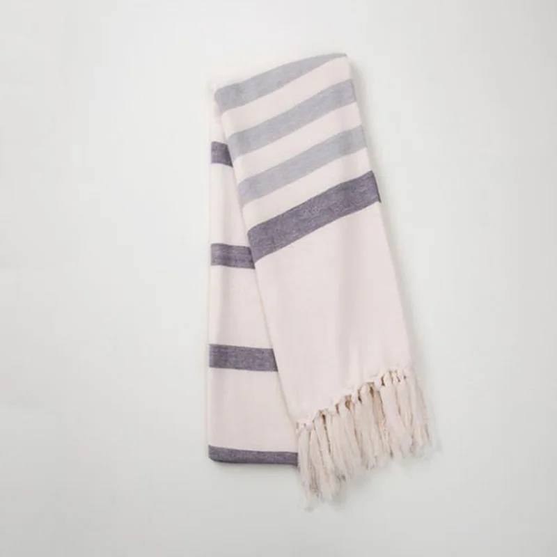 Хлопковое турецкое банное полотенце большого размера с принтом и кисточками