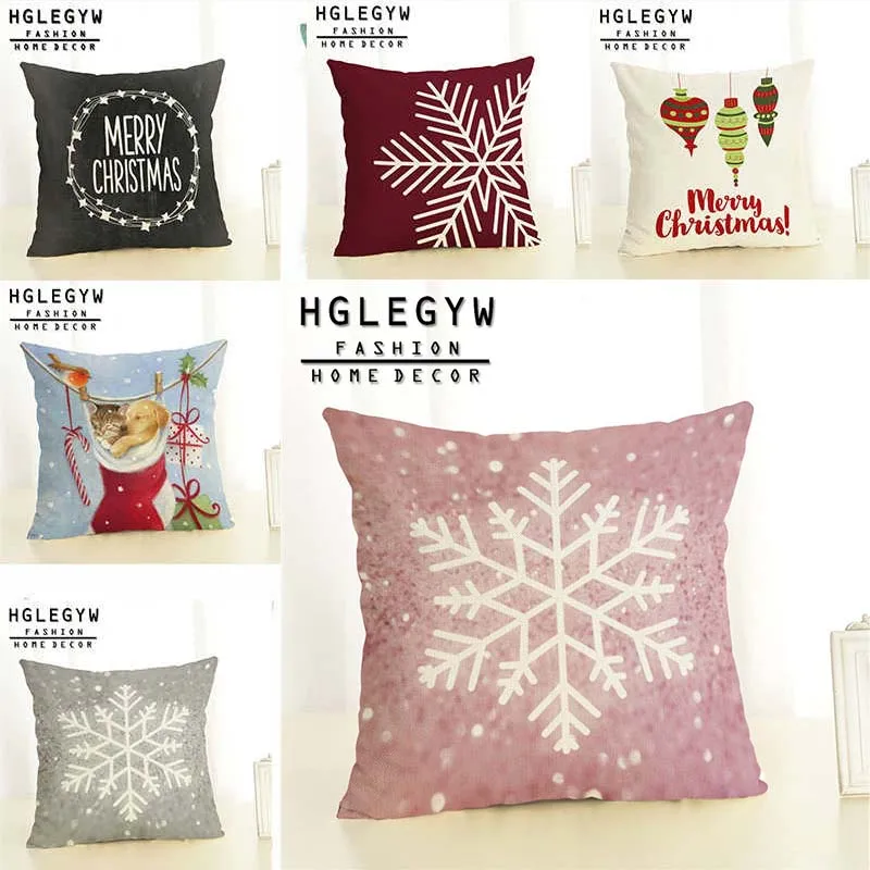Рождественская Наволочка 18*18 дюймов наволочки из хлопка и льна с принтом для
