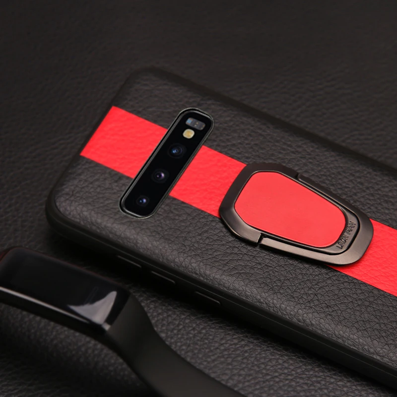 Чехол для телефона Samsung S7 S8 S9 Plus чехол из искусственной кожи с кольцом и пряжкой Note